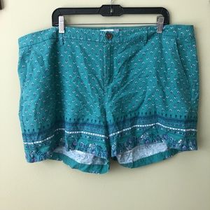 Old Navy Teal Patterned Women Shorts